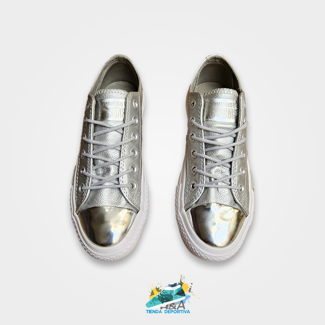 Converse Chuck Taylor Cuero Plateado