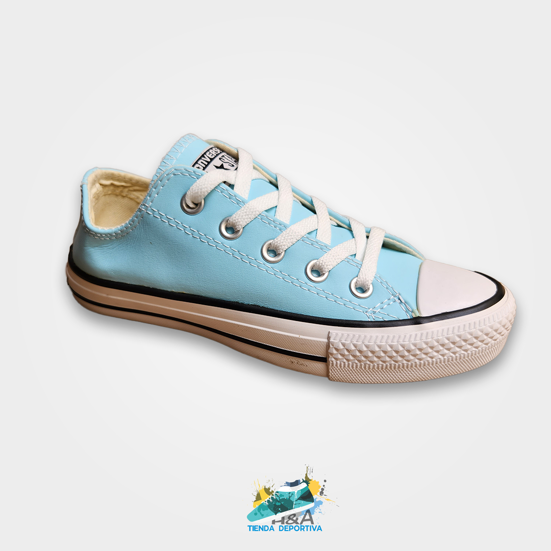 Converse cuero azul hotsell