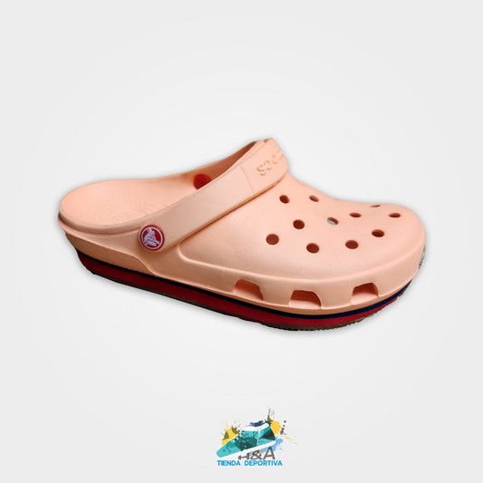 Crocs Retro Naranja Linea Roja