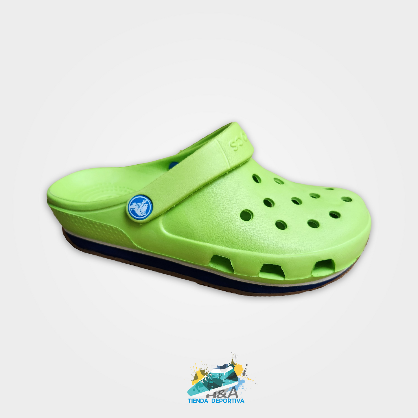 Crocs Retro verde Linea Azul