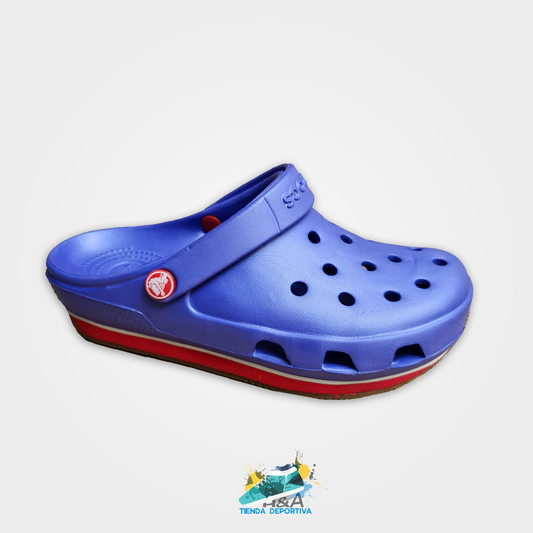 Crocs Retro Azul Linea Roja