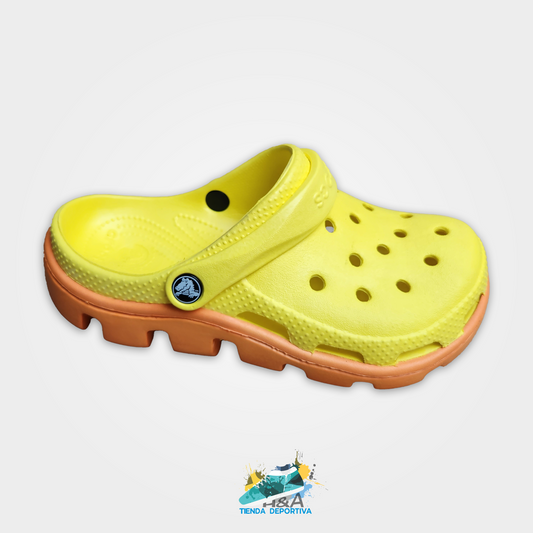 Crocs Tractor Amarillo Suela Naranja