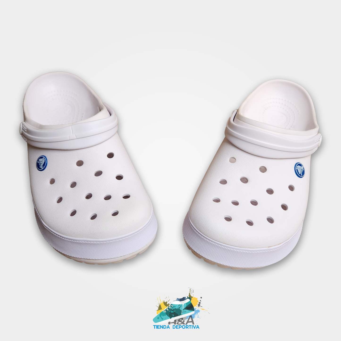 Crocs Clasicos Blancos Linea Negra