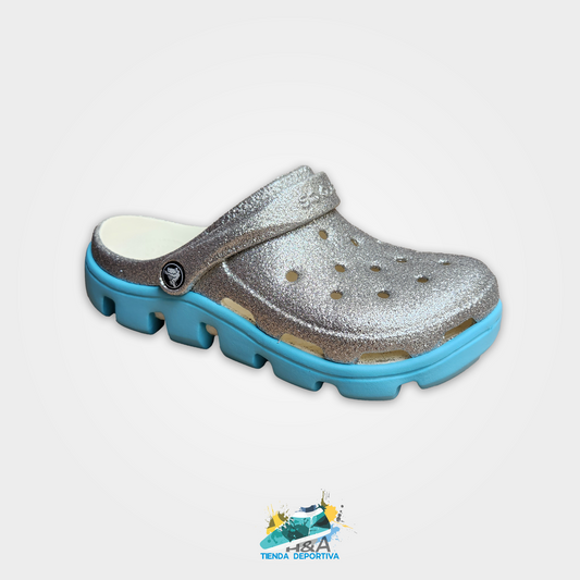 Crocs Tractor Plateado Mirellados