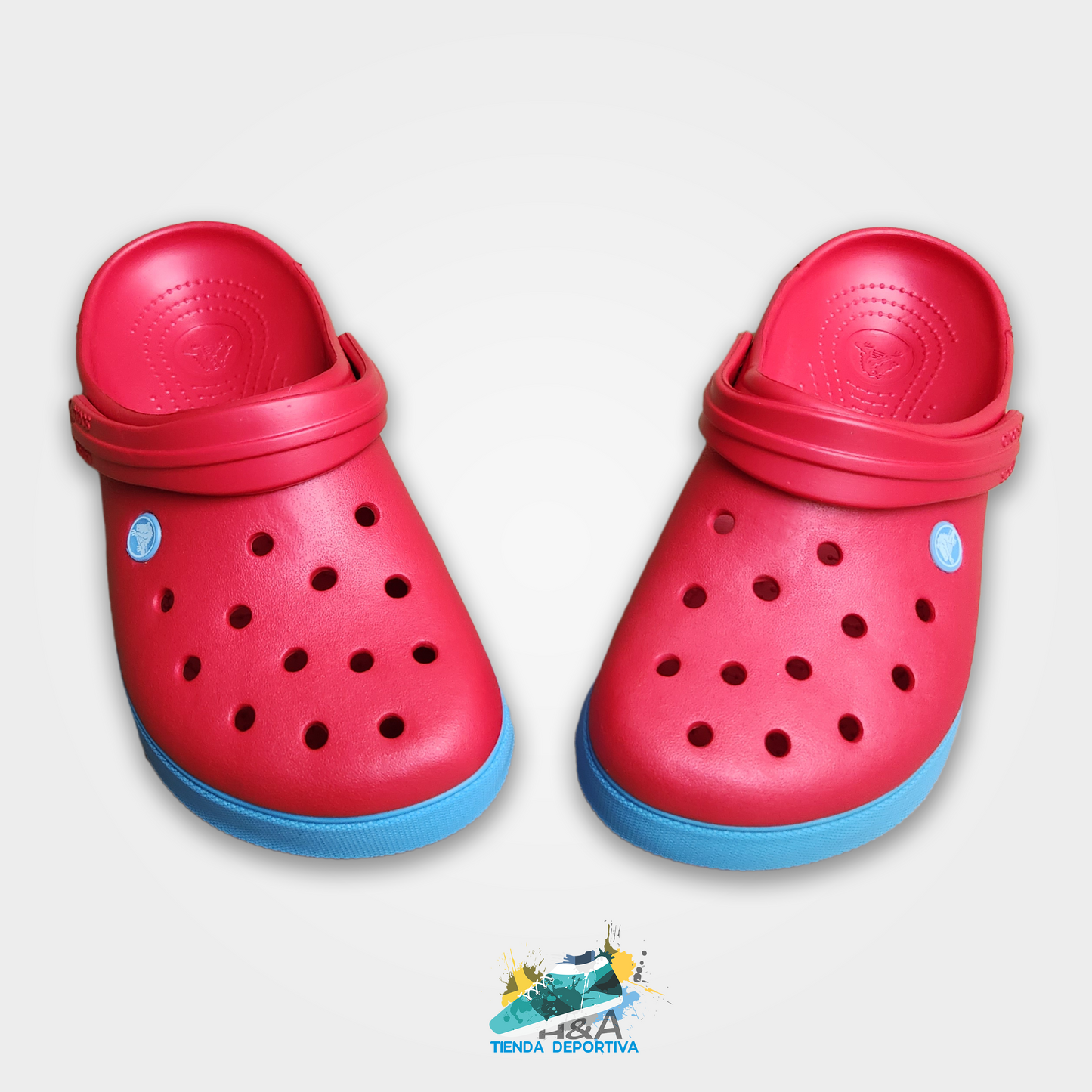 Crocs Clasico Rojo Suela Azul