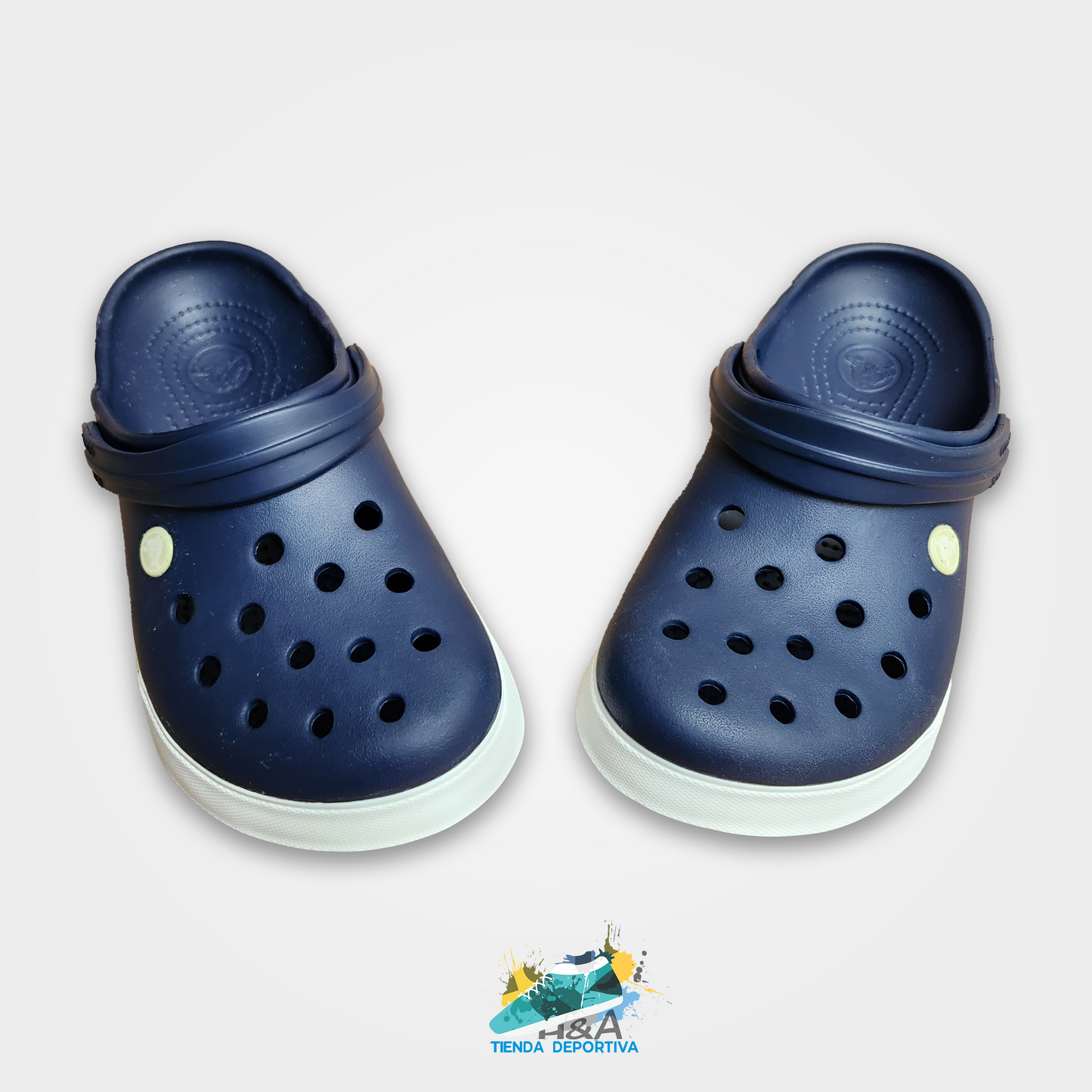 Crocs Clasicos Negros Linea Limon