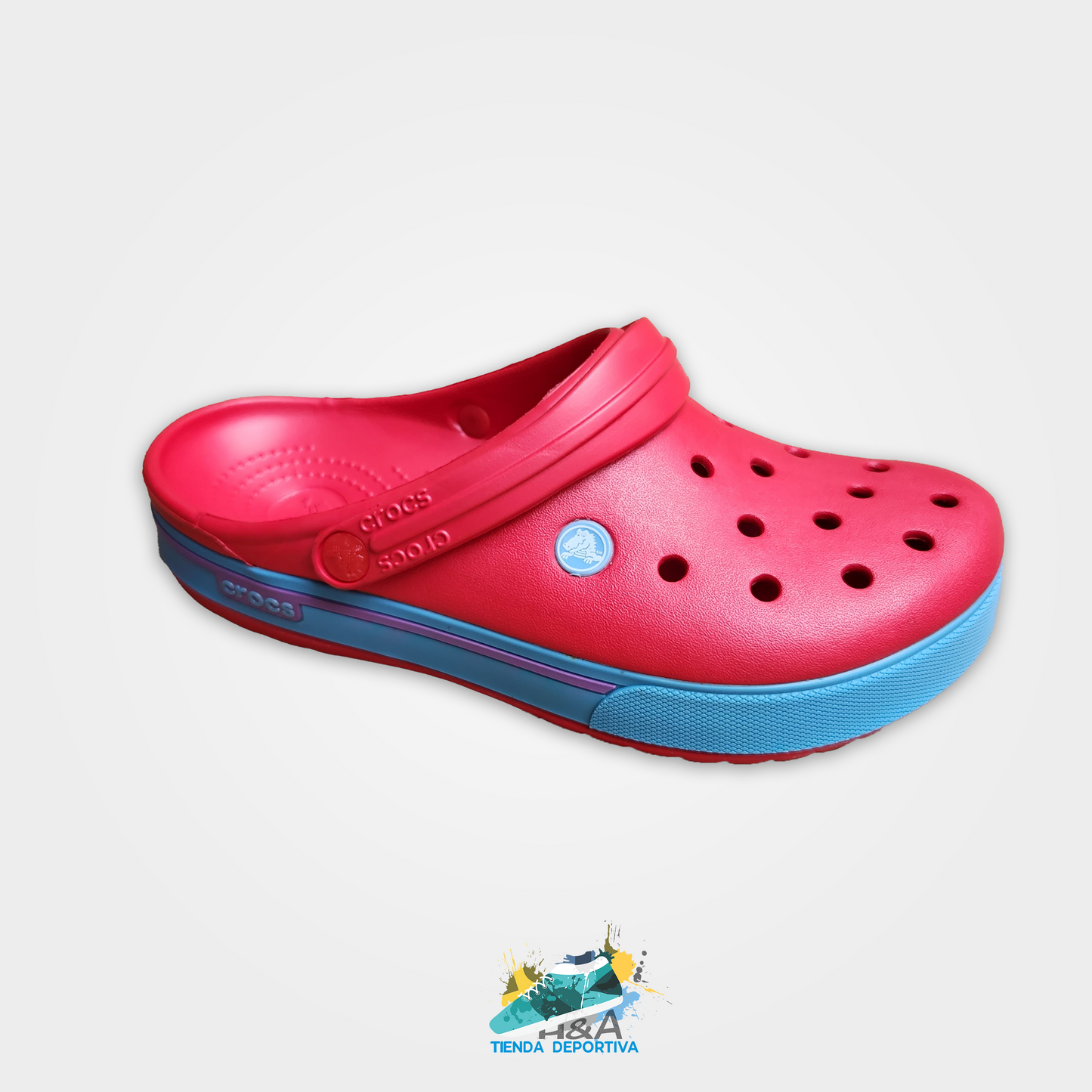 Crocs Clasico Rojo Suela Azul