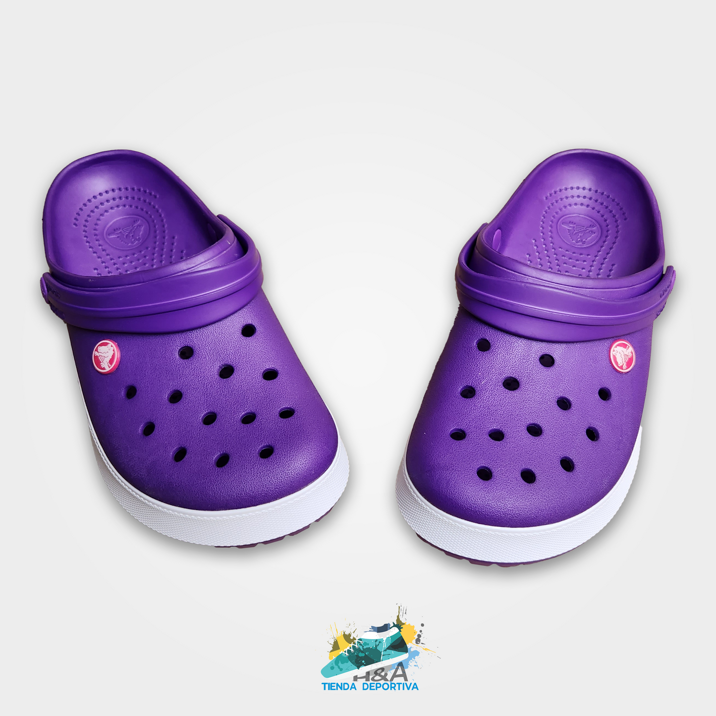 Crocs Clasicos Morado Linea Rosada