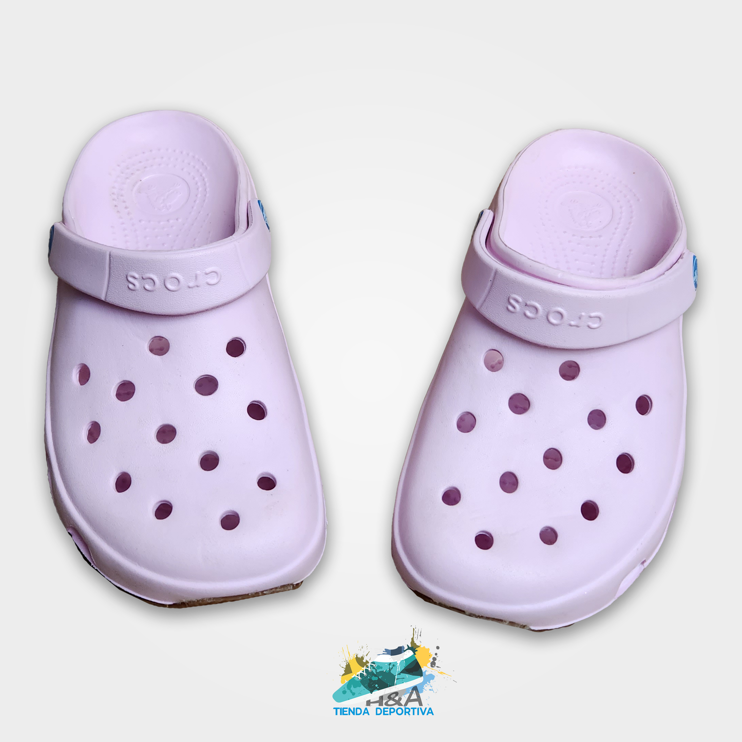 Crocs Retro Morado Linea Azul