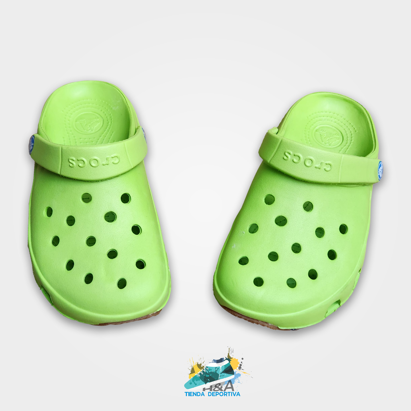 Crocs Retro verde Linea Azul