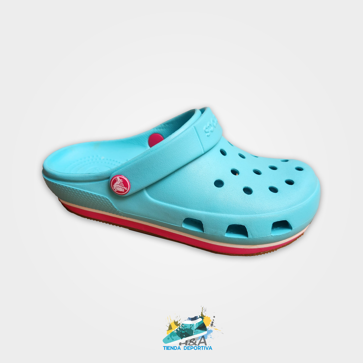 Crocs Retro Azul Linea Roja