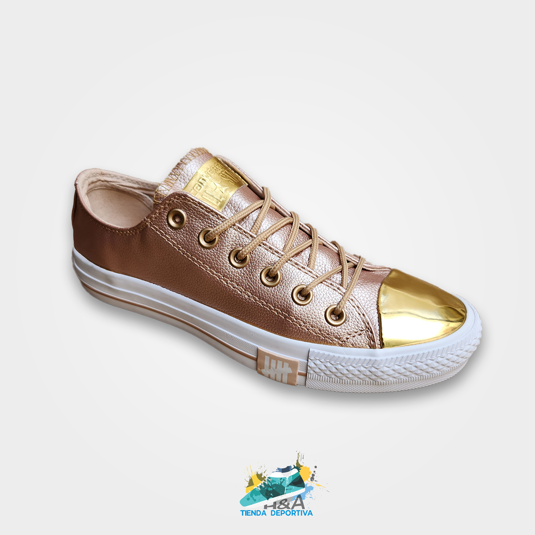 Converse Chuck Taylor Cuero Rosado & Dorado