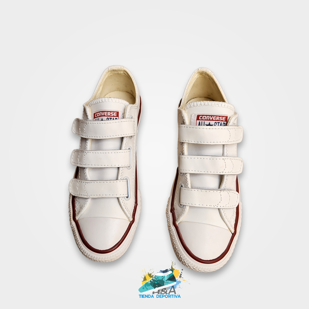 Converse Chuck Taylor Velcro Cuero Blanco