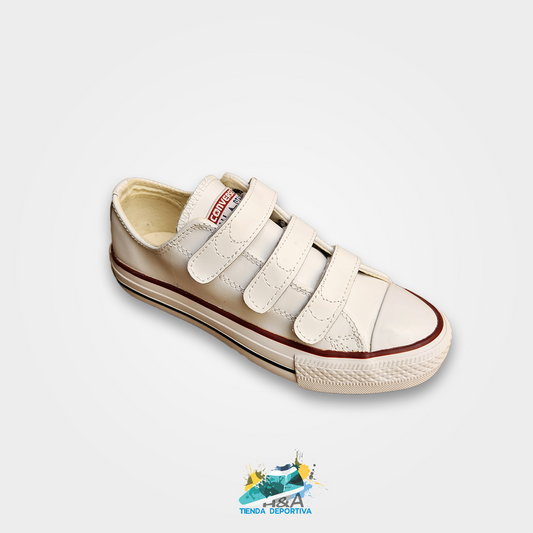 Converse Chuck Taylor Velcro Cuero Blanco