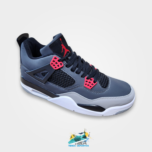 Air jordan retro 4 Gris & Rojo