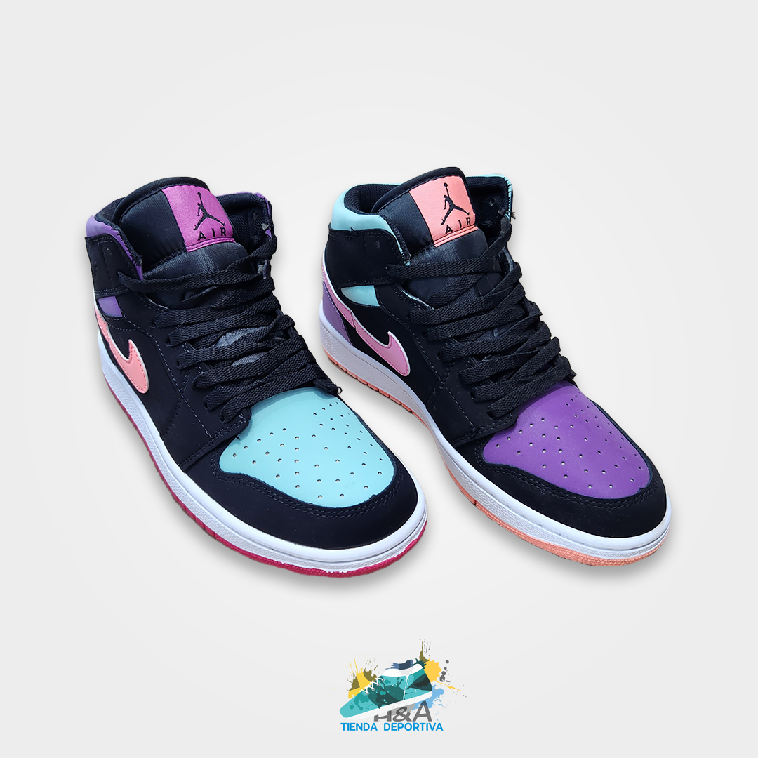 Air Jordan 1 Negras MultiColor