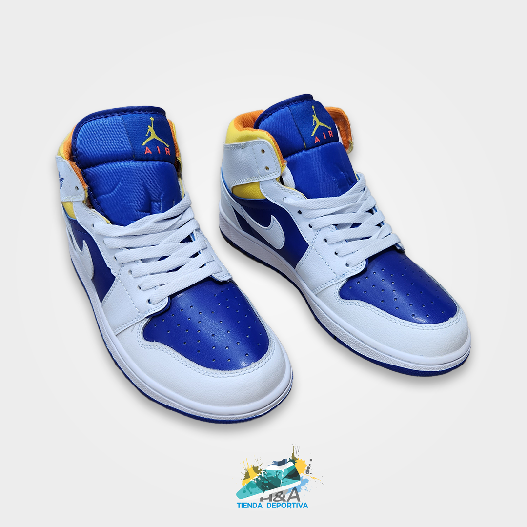 Air Jordan 1 Mid Royal Blue Laser Orange